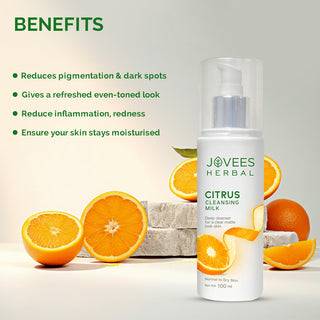 Jovees Citrus Cleansing Milk with Lemon Peel Extract and Almond