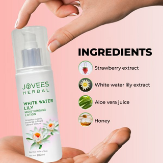 Jovees White Water Lily Moisturizing Lotion | Lightweight & Non-Sticky