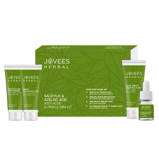 Jovees Salicylic & Azelaic Acid Anti-Acne & Pimple Mini Facial Kit | For Oily & Acne Prone Skin | For Multiple Use | Improves Skin Health & Tone