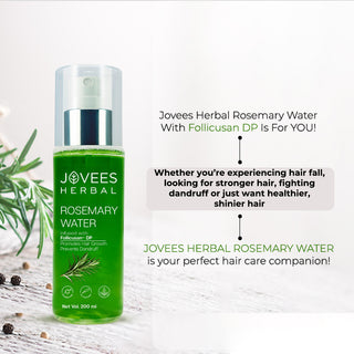 Jovees Herbal Rosemary Water Hair Growth Spray | Controls Hair Fall | Increases Hair Density | Fights Dandruff | Lightweight & Non-Greasy | For Men & Women