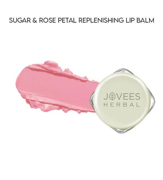 Jovees Sugar & Rose Petal Replenishing Lip Balm | Repairs Chapped Lips