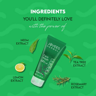 Jovees Neem Face Wash With Tea Tree Extracts | Oily & Acne Prone Skin