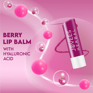 Jovees Berry Lip Balm With Hyaluronic Acid | Rejuvenates Dry Lips