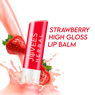 Jovees Strawberry High Gloss Lip Balm With Vit.E for soft Lips