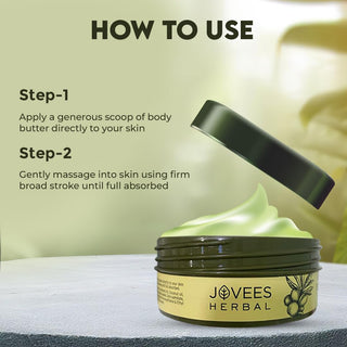 Jovees Shea Body Butter for Dry & Rough Skin | Deep Nourishment, Non-Sticky (200GM)