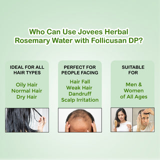 Jovees Herbal Rosemary Water Hair Growth Spray | Controls Hair Fall | Increases Hair Density | Fights Dandruff | Lightweight & Non-Greasy | For Men & Women