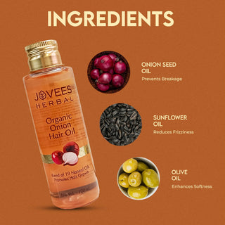 Jovees Organic Onion Hair Oil | Blend of 19 Natural Oils