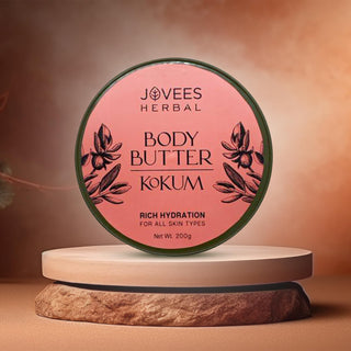 Jovees Kokum Body Butter for Dry & Rough Skin | Deep Nourishment, Non-Sticky (200GM)
