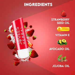 Jovees Strawberry High Gloss Lip Balm With Vit.E for soft Lips