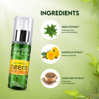 Jovees Sun Defence Neem Skin Toner | Prevents Dry Skin | Pore Tightening