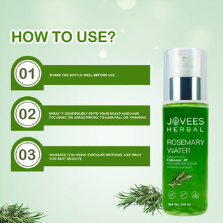 Jovees Herbal Rosemary Water Hair Growth Spray | Controls Hair Fall | Increases Hair Density | Fights Dandruff | Lightweight & Non-Greasy | For Men & Women