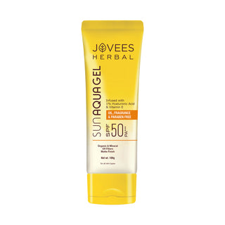 Jovees Sun Aqua Gel SPF 50 PA+++ | Lightweight, Water-Like Texture | 1% Hyaluronic Acid | Non-Greasy, No White Cast | Perfect for Oily & Combination Skin