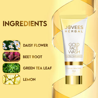 Jovees Ultra Radiance Gold Face Wash | Nourishes | All Skin Types