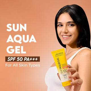 Jovees Sun Aqua Gel SPF 50 PA+++ | Lightweight, Water-Like Texture | 1% Hyaluronic Acid | Non-Greasy, No White Cast | Perfect for Oily & Combination Skin