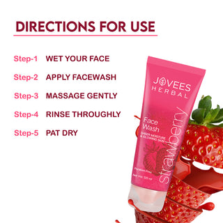 Jovees Strawberry Face Wash | Normal to Dry Skin | Hydrating