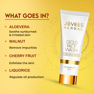 Jovees Ultra Radiance Gold Face Wash | Nourishes | All Skin Types