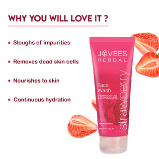 Jovees Strawberry Face Wash | Normal to Dry Skin | Hydrating