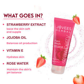 Jovees Strawberry Face Wash | Normal to Dry Skin | Hydrating