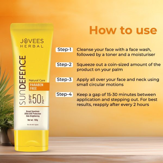 Jovees Sun Defence Cream SPF 50 | Broad Spectrum PA+++ | Protects