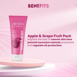 Jovees Apple & Grape Fruit Pack | With Apple, Apricot & Peach Extracts