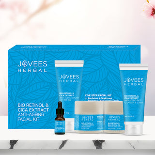 Jovees Bio Retinol & Cica Extract Anti Ageing Facial Kit For Signs of Ageing, Wrinkles, Fine Lines & Dark Spots