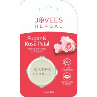 Jovees Sugar & Rose Petal Replenishing Lip Balm | Repairs Chapped Lips